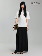 Women's Long A-Line Skirt, Elegant Black Ankle-Length Skirt, Essential Basic Skirt